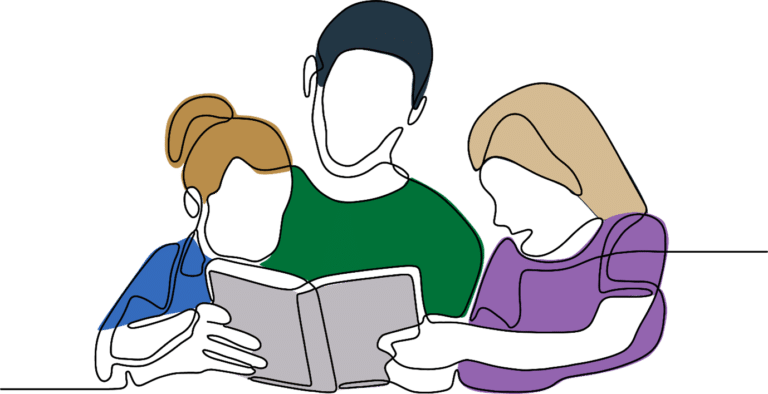 Family reading illustration