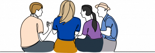 Group sitting circle